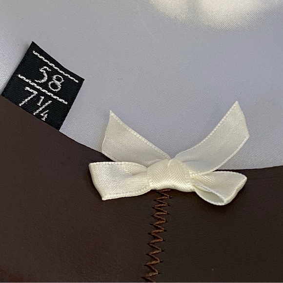 OPTIMO CHICAGO Dark Brown Bison brim hat fedora grosgrain ribbon detail - Picture 11 of 14